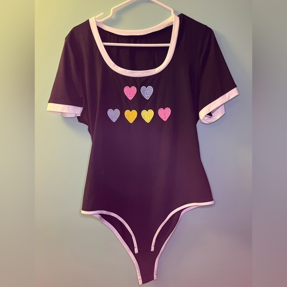 Ladies ringer bodysuit